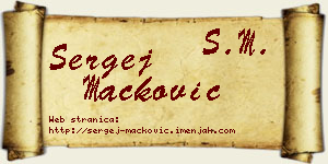 Sergej Mačković vizit kartica